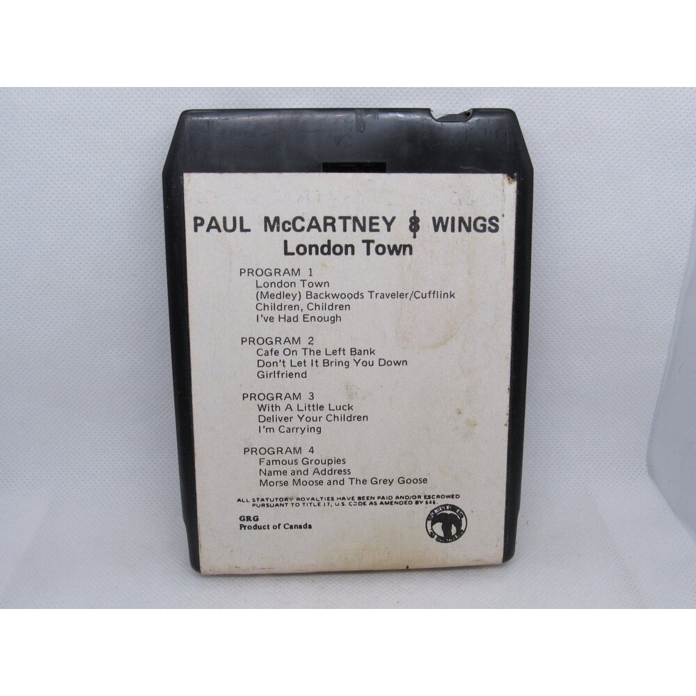 Paul McCartney & Wings London Town 8-track cartridge